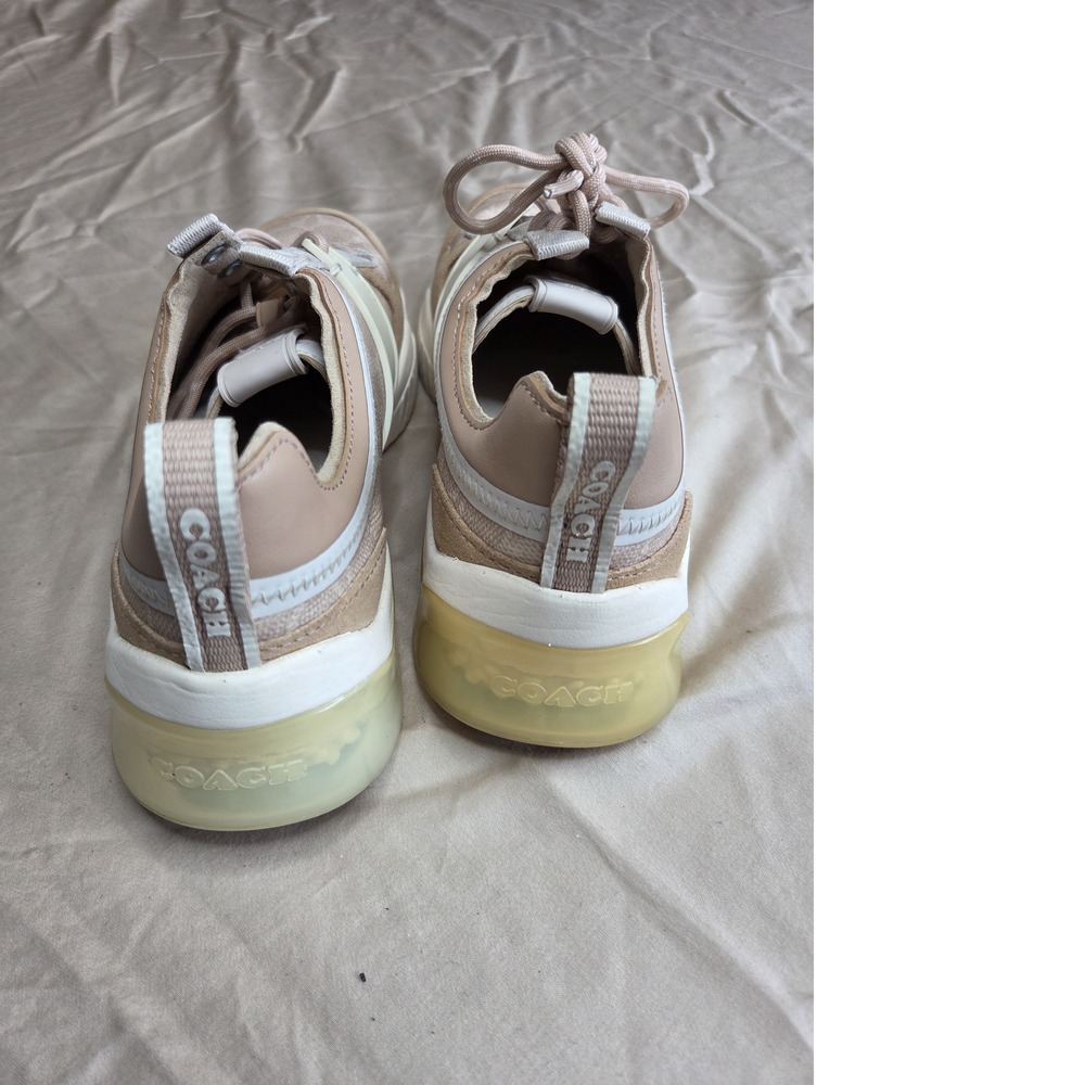 Women's Coach Citysole Sneaker White Tan Suede Leather Size 8.5 - Picture 3 of 15